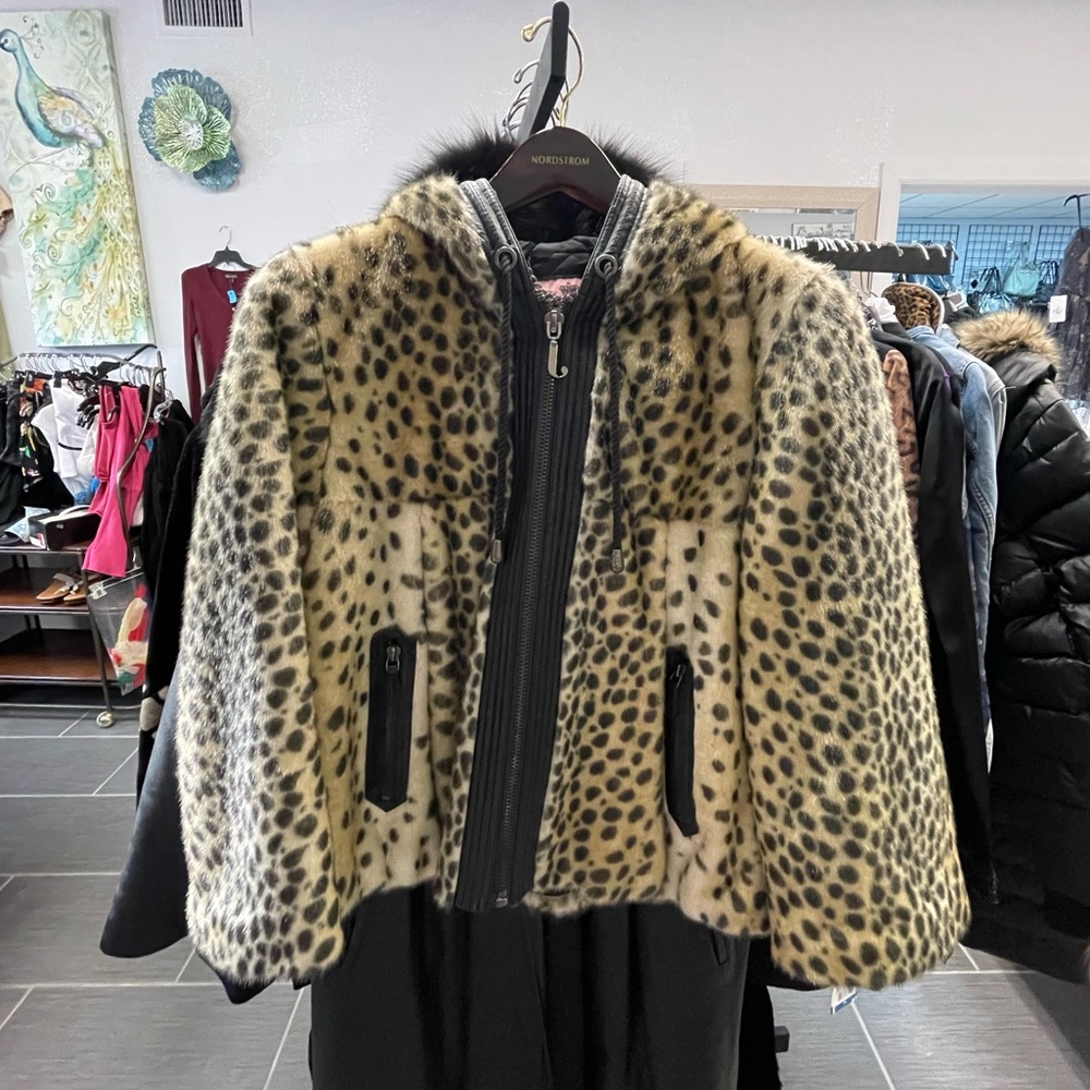 Juicy Couture Cheetah Print Furry Jacket
